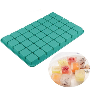 Khuôn làm bánh silicon cấp thực phẩm, an toàn khi nướng và đông lạnh, 3x3x1.5 cm, 40 ngăn hình vuông, màu xanh lá, làm kẹo fondant, khuôn sô cô la 3cm - Product Image 6