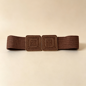 Nuove Cinture Intrecciate in Paglia PP da Donna, Cinture Elastiche Intrecciate Quadrate Simmetriche in Lega per Ragazze, Cinture Quadrate in Rattan per Ragazze - Vendita all'Ingrosso - Product Image 6