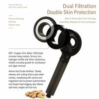 Pommeau de Douche Filtrant Portable avec Anneau Inhibiteur de Tartre KDF, Cartouche en Fibre de Carbone, Kit Filtre de Douche Économiseur d'Eau à Haut Débit