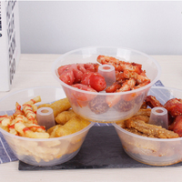 Bol en matériau PP jetable à double paroi d'une capacité de 500ml pour plateau de collation de salade de fruits au lait et tasse polyvalente pour boissons et aliments