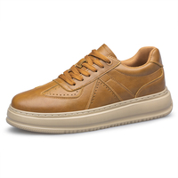 Chaussures décontractées en cuir blanc personnalisées 2025 pour hommes et femmes, baskets rehaussantes respirantes, légères et antidérapantes, tailles 37-45