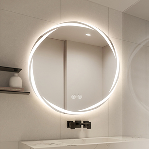 Espejo LED Moderno con Interruptor Táctil Grande Dorado para Dormitorio - Product Image 5