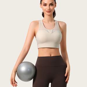 Soutien-gorge de sport haute résistance pour femmes antichoc Yoga haut Fitness coupe fixe <span class=keywords><strong>gilet</strong></span> respirant <span class=keywords><strong>maille</strong></span> soutien-gorge grande poitrine sans couture course - Product Image 4
