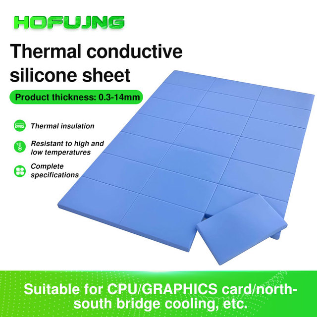Thermal Silicone Pads 100x100mm 0.5-2mm Thickness 6.0 W/mK Thermal Conductivity High Temperature Resistant