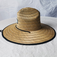 Chapeau de paille Panama avec logo personnalisé pour visière imprimée, idéal pour les activités de plein air, la pêche, protection solaire UPF, style sauveteur avec sangle de menton, vente en gros OEM en vrac