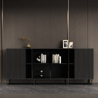 Meuble de rangement de bureau moderne, combinaison de meubles bas en bois avec armoire à dossiers, zone de suspension pour vêtements et étagère ouverte