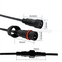 Câble d'extension d'alimentation étanche en cuivre mâle-femelle 2-8 broches pour connecteur LED, classé IP67/IP68 pour bande LED extérieure, camion, bateau