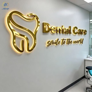 Biểu Tượng Kinh Doanh Phòng Khám Nha Khoa Các Công Ty Quảng Cáo Tùy Chỉnh 3D <span class=keywords><strong>LED</strong></span> Backlit Vàng Tường Chữ Ký Cho Ngoài Trời Cửa Hàng Dấu Hiệu - Product Image 3