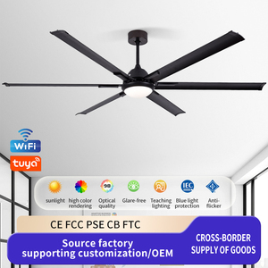 مروحة سقف <span class=keywords><strong>LED</strong></span> حديثة 72 بوصة مباشرة من المصنع، 5 شفرات ألومنيوم، محرك تيار مستمر فائق الهدوء مع تحكم عن بعد للاستخدام الداخلي والخارجي - Product Image 2