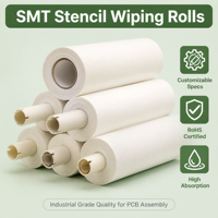 Rouleau de papier de nettoyage antistatique pour pochoirs SMT, papier de nettoyage industriel sans poussière pour pochoirs SMT pour machines d'impression MPM DEK