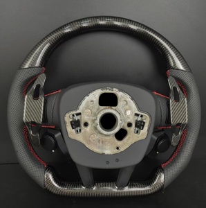 Volante de Carreras Personalizado de Fibra de Carbono y Cuero con Palancas de Cambio Cosidas para <span class=keywords><strong>Audi</strong></span> A3/A4/A6 - Product Image 2