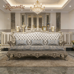 Set di Divani Turchi in Stile <span class=keywords><strong>Barocco</strong></span> Opulento, Intagliati a Mano con Finiture Dorate, Rivestimento Trapuntato in Tessuto Decorato, Struttura in Legno Massiccio per Hotel di Lusso - Product Image 3