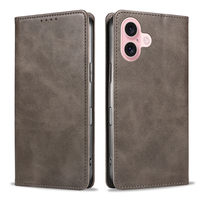 Funda Tipo Cartera de Cuero PU Premium para iPhone 16 - Funda con Soporte para Teléfono, Ranuras para Tarjetas, Cierre Magnético y Carcasa Antigolpes