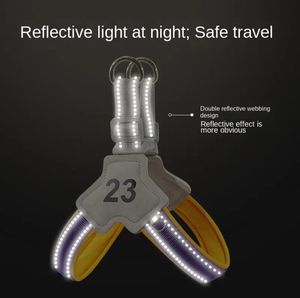 Tali kekang anjing dada reflektif, tipe Y, nyaman, bersirkulasi, kekang anjing untuk hewan peliharaan - Product Image 3