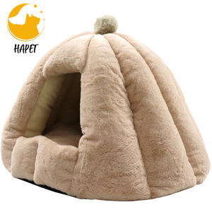 Uyku yatak mağarası yuvarlak kulübesi yarı kapalı kediler peluş kabak şekilli pamuk sıcak sevimli soğuk dayanıklı kedi veya köpek yatağı - Product Image 3