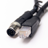Conector RJ45 M12 a Cable, Hembra a Macho, Conector X, 8 Pines Ethernet, Código D, Codificación A, 4 Pines, 8 Pines, Codificado X, Ensamblaje de 4