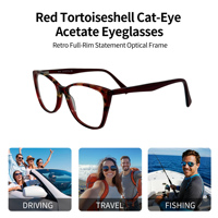 Monturas de Gafas Ópticas para Mujer, Montura Completa Redonda, Lentes de PC, Diseño Ligero para Todas las Formas de Rostro
