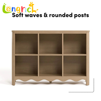 Étagère à livres pour enfants à 6 cubes, organisateur de jouets avec étagères ouvertes et base festonnée, meubles de chambre d'enfant pour chambre à coucher et salle de jeux