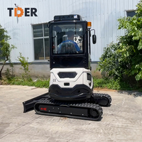 Excavator Crawler TDER yang Dapat Disesuaikan, Mesin EPA CE, 2 Ton, 2.5 Ton, 3.5 Ton, Mini Excavator Dijual dengan Pompa Hidrolik