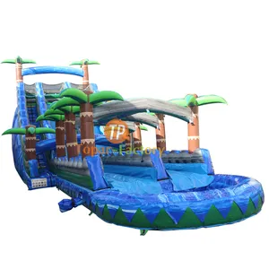 Tobogán de agua inflable para la ciudad, palmera grande comercial de Pvc, gran oferta