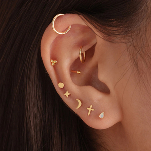 925 Silver <b>Earrings</b> Waterdrop Shape <b>Opal</b> <b>Stud</b> <b>Earrings</b> 18K Gold Plated <b>Earrings</b> 16G Flat Back Classic Style - Product Image 5