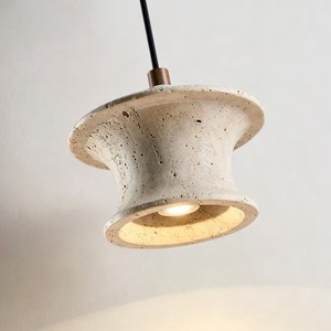 Lámpara Colgante Vintage de Travertino Amarillo Natural, Estilo Retro Wabi Sabi, para Dormitorio o Comedor - Product Image 3