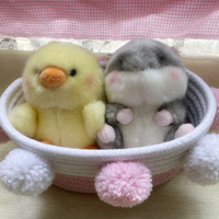 Porte-clés en peluche Kawaii (porc, panda, hamster, lapin, poussin) – Jouets en peluche, breloques pour sac à dos