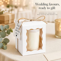 Boîte cadeau en carton blanc avec fenêtre pour bougie parfumée en verre individuelle, emballage pour cadeau de mariage, logo personnalisé