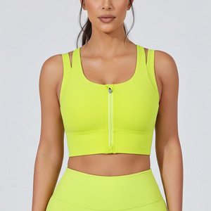 Reggiseno Sportivo da Donna Taglie Forti con Zip Frontale - S-5XL, Supporto Elevato con Imbottiture Monopezzo, in Spandex/Nylon, Schiena Modellata, per Corsa, Yoga, <span class=keywords><strong>Palestra</strong></span> - Product Image 2