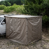 Auvent latéral de voiture personnalisé 2,5x2,5m avec espace de rangement, résistant au sable, en tissu Ripstop 420D, imperméable et pare-soleil pour 4x4, SUV et camping tout-terrain