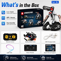 Robot Motosierra 5 en 1, Multifuncional, Control Remoto, Bloques de Construcción, Programación, Juguete Educativo de Plástico para Niños de 5 a 7 Años