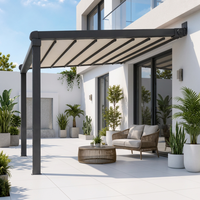 Pergola électrique pliante de luxe moderne pour espace de loisirs extérieur avec option de contrôle par application intelligente