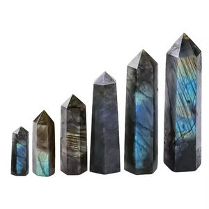 Tour de cristal de labradorite naturelle polie en gros, baguette de guérison, spécimen minéral sculpté, collection de cristaux - Product Image 4
