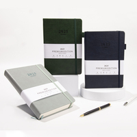 2025 A5 planificateur personnalisé en cuir PU Journal quotidien mensuel Journal imprimé Logo affaires cahier à couverture rigide