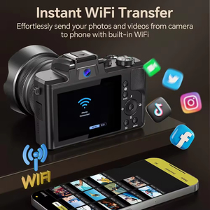 กล้องดิจิตอล WiFi พร้อมเซ็นเซอร์ CMOS 88MP ซูม 16 เท่า ถ่ายวิดีโอ 8K สำหรับถ่ายภาพ วิดีโอบล็อก ลง YouTube กันน้ำได้ - Product Image 4