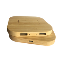 Chargeur sans fil portable en bois personnalisé avec logo – Support de charge rapide pour téléphone portable