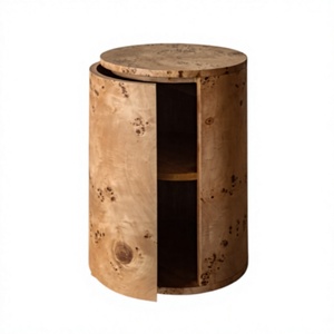 Tavolino <span class=keywords><strong>Rotondo</strong></span> Moderno Vernier <span class=keywords><strong>in</strong></span> Legno di <span class=keywords><strong>Radica</strong></span>, Arredamento per Soggiorno <span class=keywords><strong>in</strong></span> Legno Massello per Uso Domestico - Product Image 1