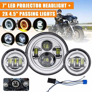 ไฟหน้ารถมอเตอร์ไซค์ LED ขนาด 7 นิ้ว ยูนิเวอร์แซล สำหรับรถ BMW Cafe Racer Chopper Harley Touring Ultra - Product Image 1