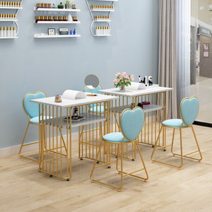Decoración Nórdica para Salón <span class=keywords><strong>de</strong></span> <span class=keywords><strong>Uñas</strong></span>, Juego <span class=keywords><strong>de</strong></span> Mesa <span class=keywords><strong>y</strong></span> Silla <span class=keywords><strong>de</strong></span> Mármol para Manicura, Mesa <span class=keywords><strong>de</strong></span> Manicura Individual <span class=keywords><strong>y</strong></span> Doble, Simple <span class=keywords><strong>y</strong></span> Moderna - Product Image 6