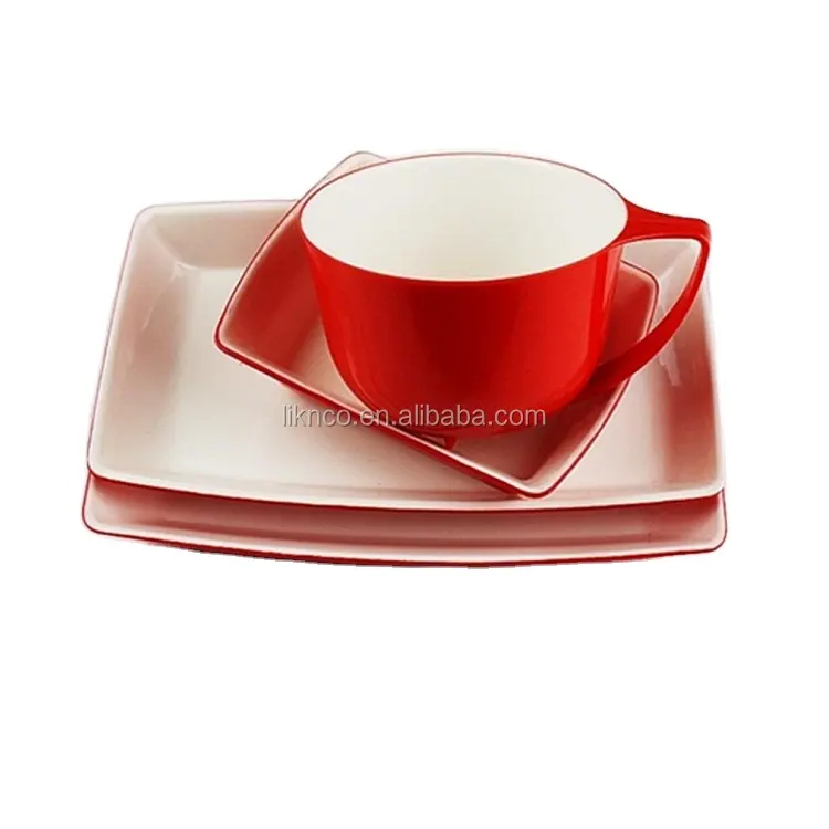 Durable airline plastic ABS/SAN 100% Biodegradable two color tableware set