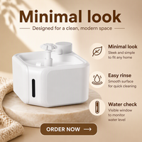 Distributeur d'eau pour animaux de compagnie en plastique de 2,8 L, fontaine à eau automatique rechargeable à circulation continue, filtration quadruple pour chats et chiens d'intérieur