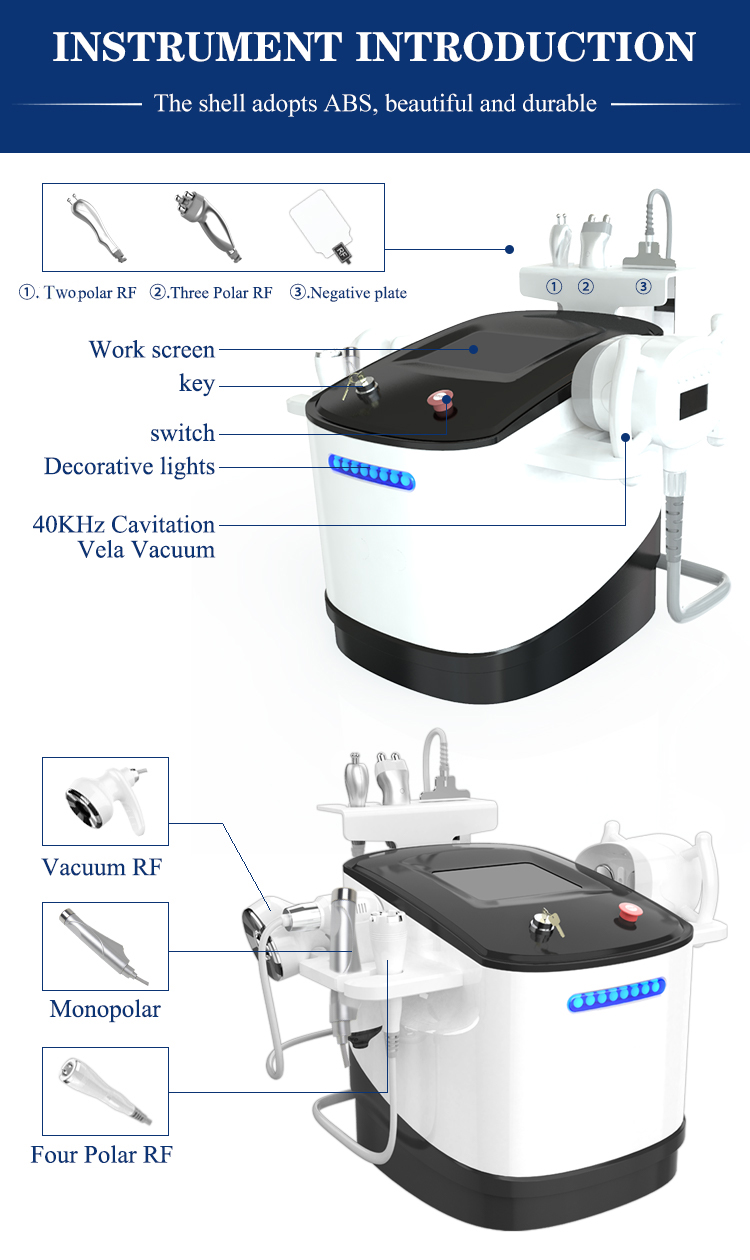 Rf Vacuum Cavitation Portable Slimming Machine Breast Enlargement Cavitation Radio Frequency Three polar Facial  Corporal