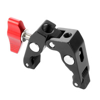 Pince Super Crab en métal avec filetage 1/4'' et 3/8'' et trou de positionnement Arri pour appareil photo reflex numérique, cardan, vlog, vidéo, bras magique et support