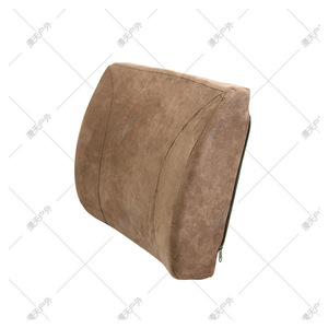 Coussin de soutien lombaire chauffant ergonomique pour voiture, en mousse à mémoire de forme, suède kaki, rectangulaire, utilisation générale quatre saisons - Product Image 4