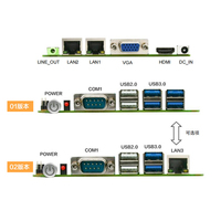 Adipcom EP-2390 Intel CPU 4305U/5405U ITX Mini Komputer Server Motherboard Kontrol Industri/2LAN/DDR4 Single Channel SATA Baru