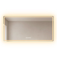 Miroir de salle de bain en acrylique LED SHOUYA avec éclairage, anti-buée, miroir éclairé à intensité réglable