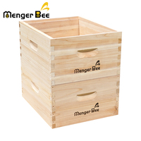 Nouvelle ruche Menger Bee Langstroth à bas prix, 10 cadres, 20 mm d'épaisseur, joint en queue d'aronde, en bois de sapin beige, boîte à miel profonde, non assemblée, garantie 1 an