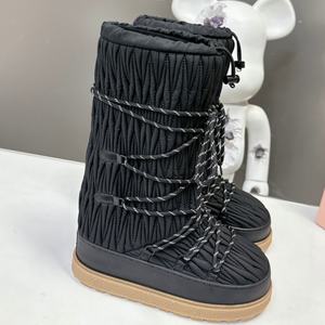 Bottes d'hiver pour femmes, couleur clair de lune, thermiques, imperméables, unisexes, de luxe, de haute qualité, respirantes, en cuir, personnalisées, tendance - Product Image 3