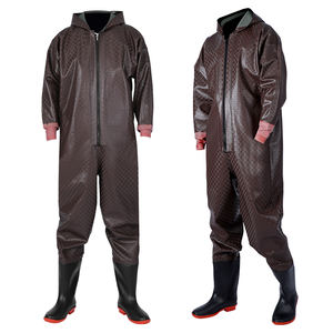 Meilleures cuissardes de pêche en PVC imperméables pour adultes Pantalons pantone personnalisés pour hommes avec semelle extérieure en caoutchouc sur tout le corps - Product Image 4