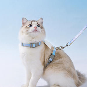 面白い通気性の白い天使の翼犬猫チェーンハーネスナイロンぬいぐるみ小型犬猫リーシュベストとハーネスウォーキング用 - Product Image 1